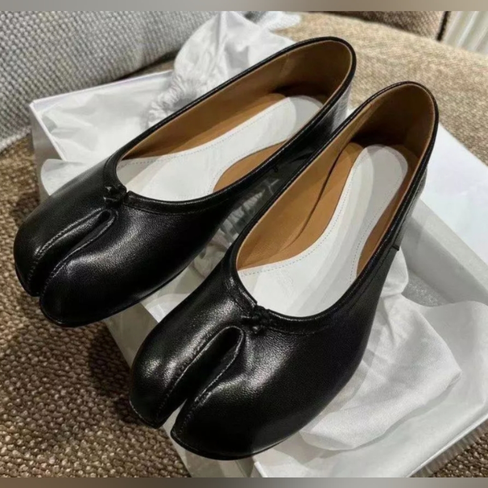 Maison Margiela Tabi Ballet Shoes Size US8 Black From Japan - Picture 3 of 5